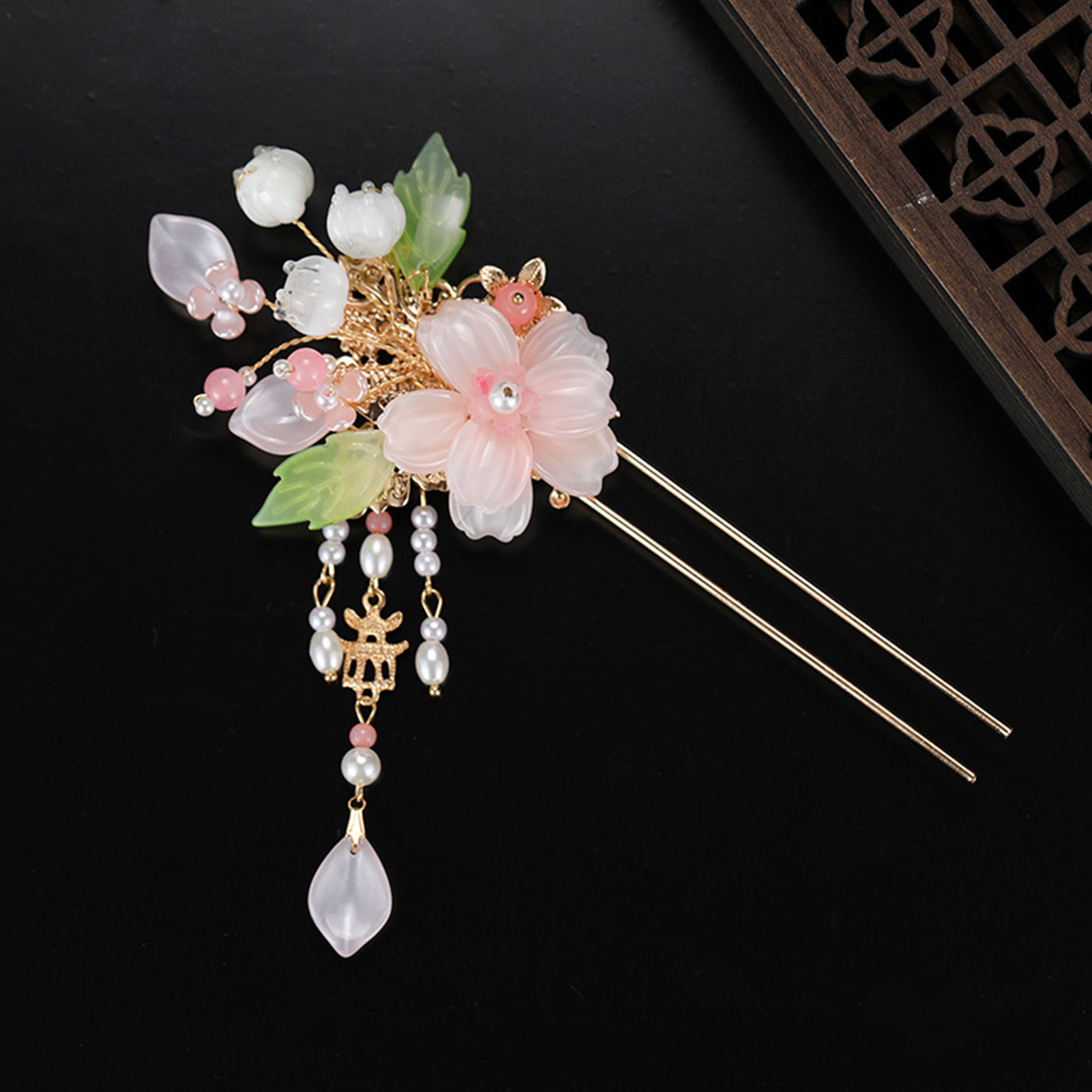 Hair Bundles - Horquillas elegantes de flores rosas para
