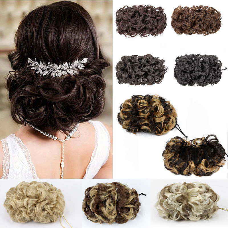 Claw Clip Messy Bun Hair Piece - Extensión de moño rizado con pinza