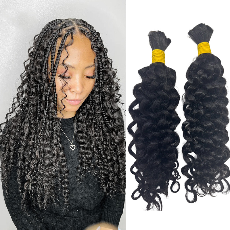 Water Wave Bulk Human Hair For Braiding - Cabello humano a granel Water Wave
