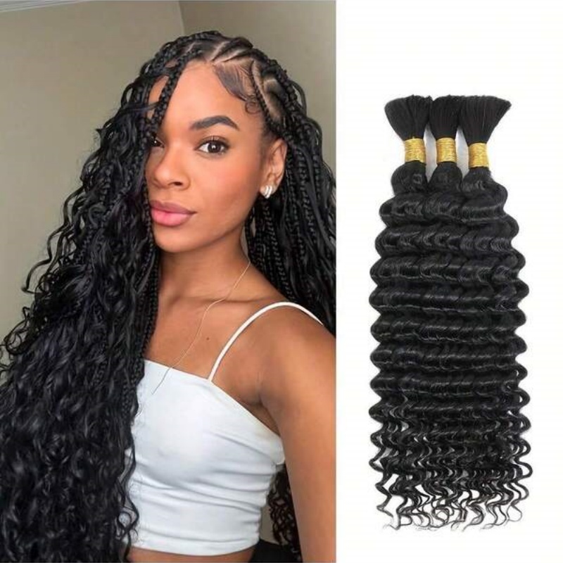 Water Wave Bulk Human Hair For Braiding - Extensiones de cabello humano a granel