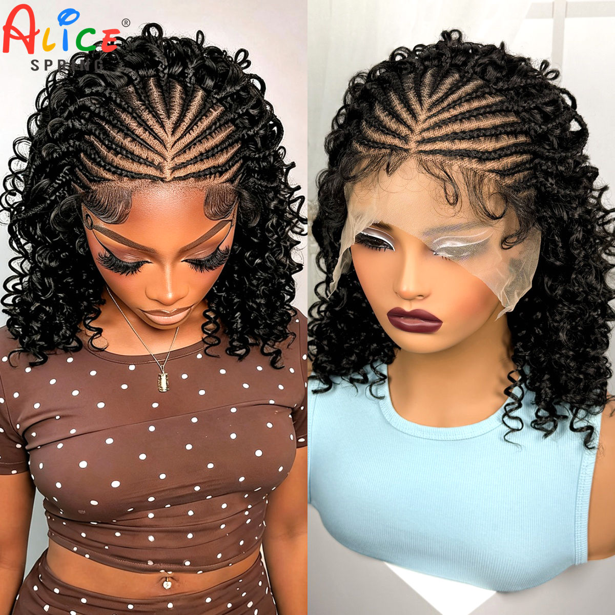 Synthetic Braided Wigs For Black Women - Pelucas trenzadas de 16 pulgadas con