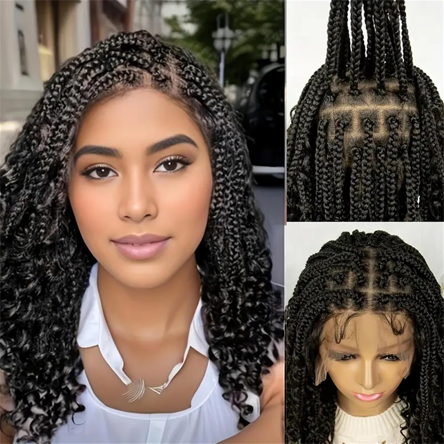 Synthetic Braided Wigs For Black Women - Peluca trenzada sin nudos de 14/16/18