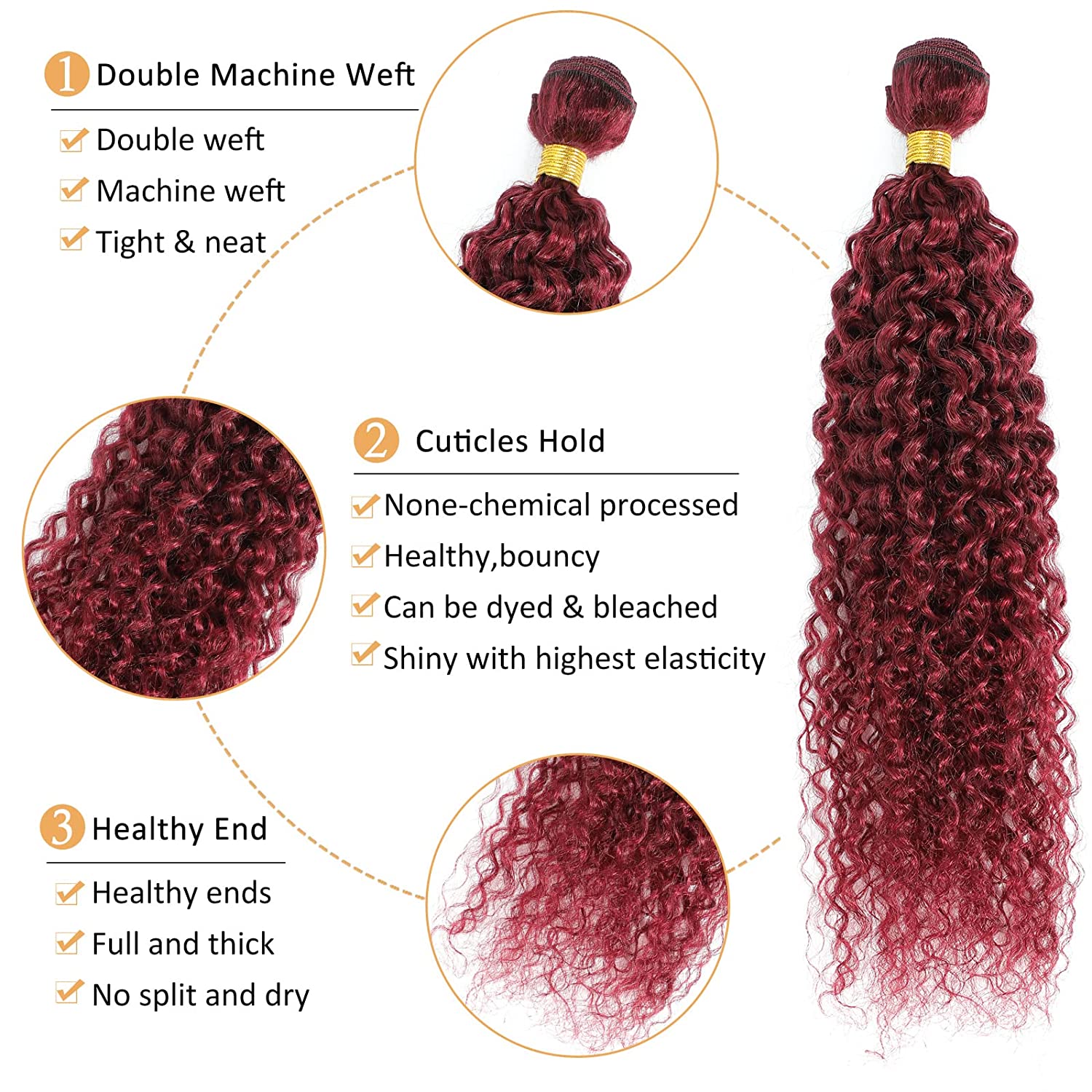 Paquetes de cabello humano 100 - Deep Wave 3 Bundles With Closure reseña y precio