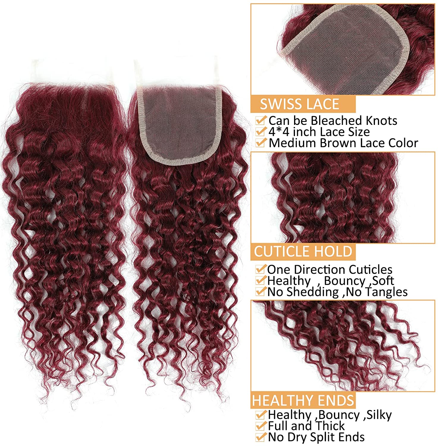 Paquetes de cabello humano 100 - Deep Wave 3 Bundles With Closure reseña y precio