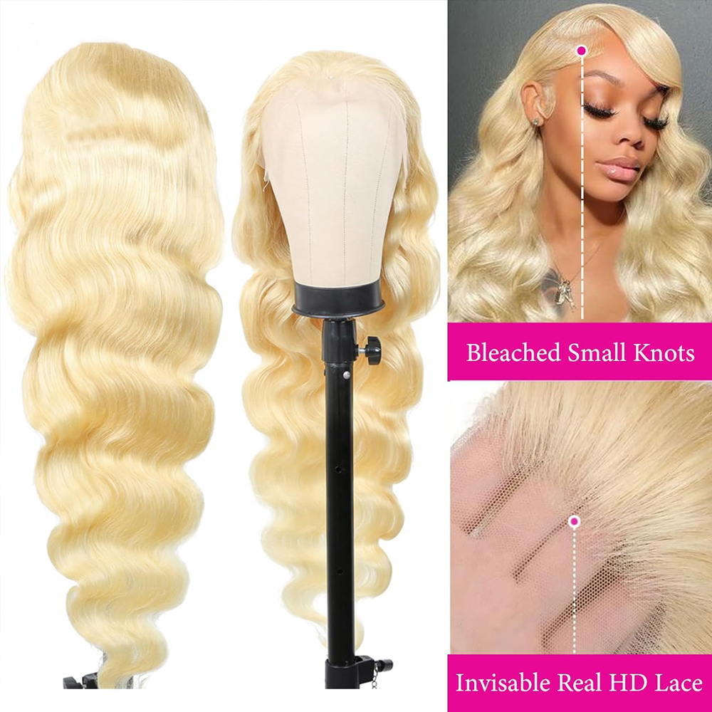 Pelucas de Cabello Humano Ondu - 613 Blonde Body Wave Lace Front Wig reseña y precio