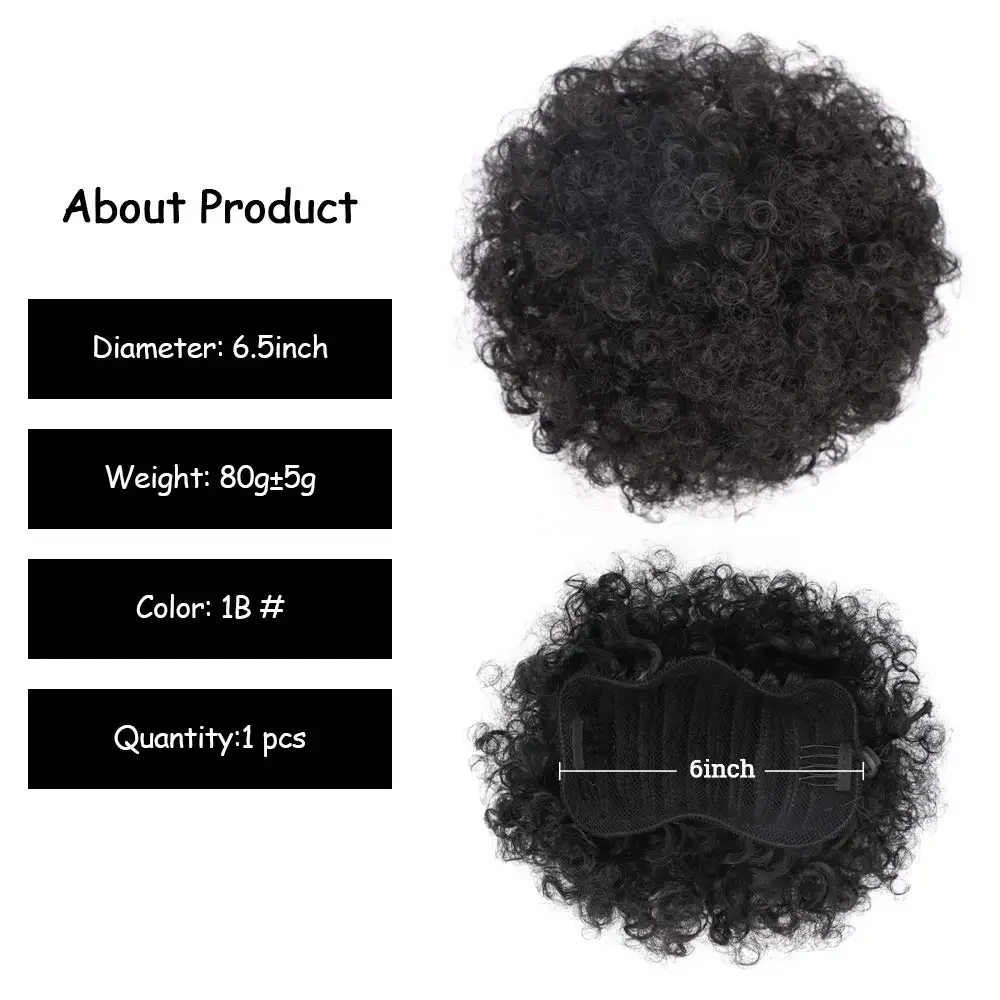 Extensión de cola de caballo A - Drawstring Afro Curly Puff Ponytail reseña y precio