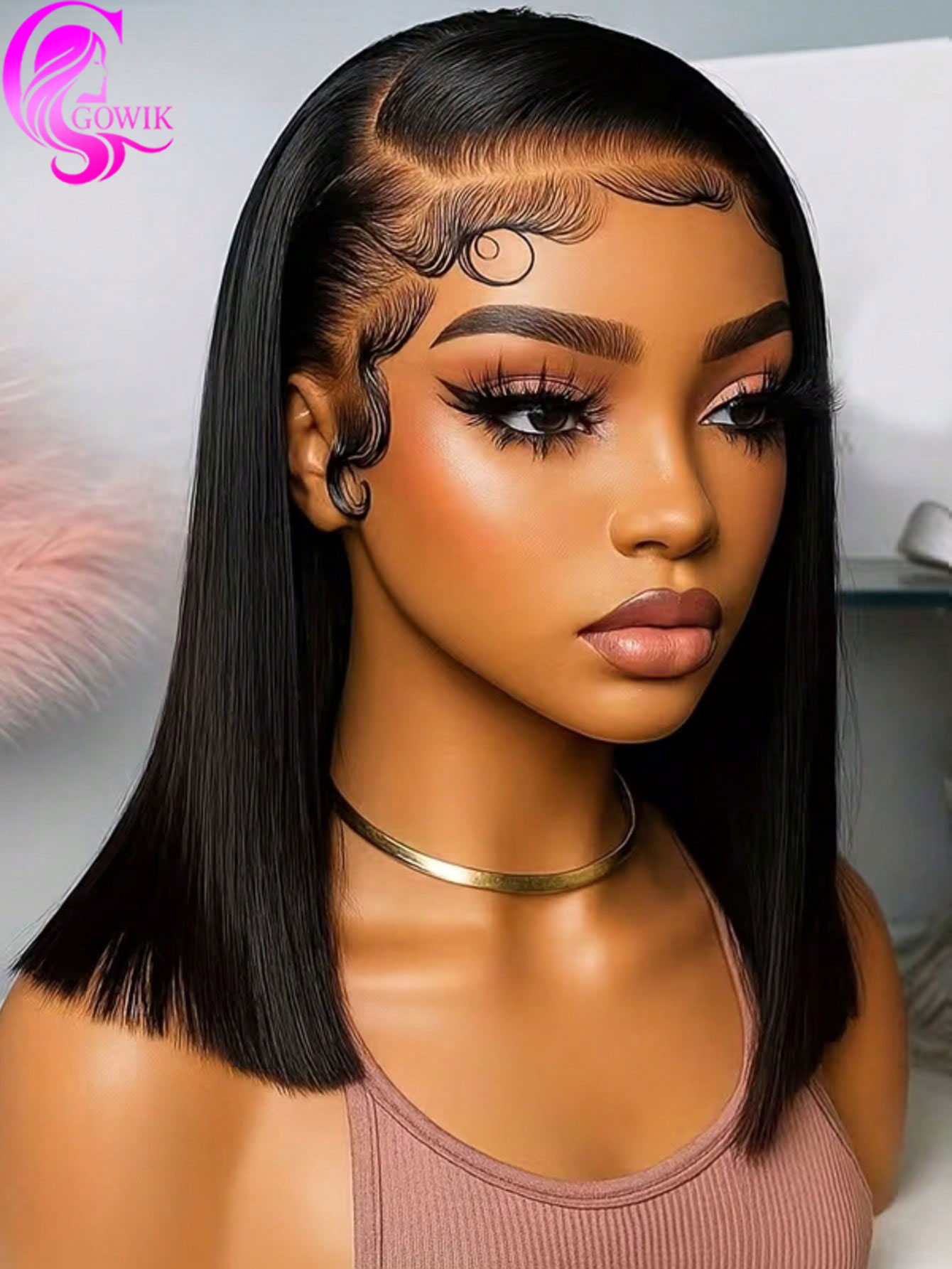 Pelucas Gowik con Frontal de E - Pre Parted 13X4 Lace Front Bob Wig reseña y precio