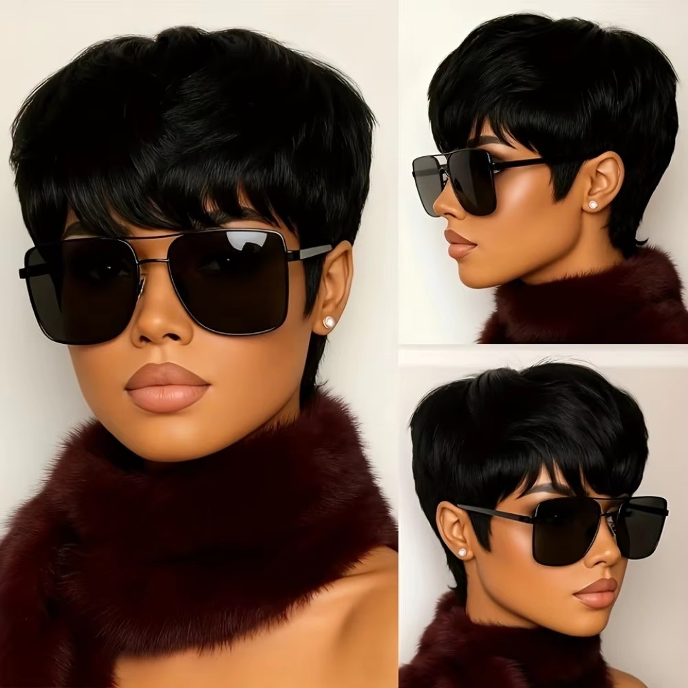 Peluca de cabello humano corto - Short Pixie Cut Wig Human Hair Cheap reseña y precio