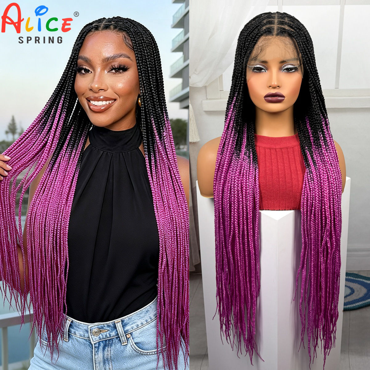 Pelucas de Cabello Sintético c - Synthetic Braided Wigs For Black Women reseña y precio