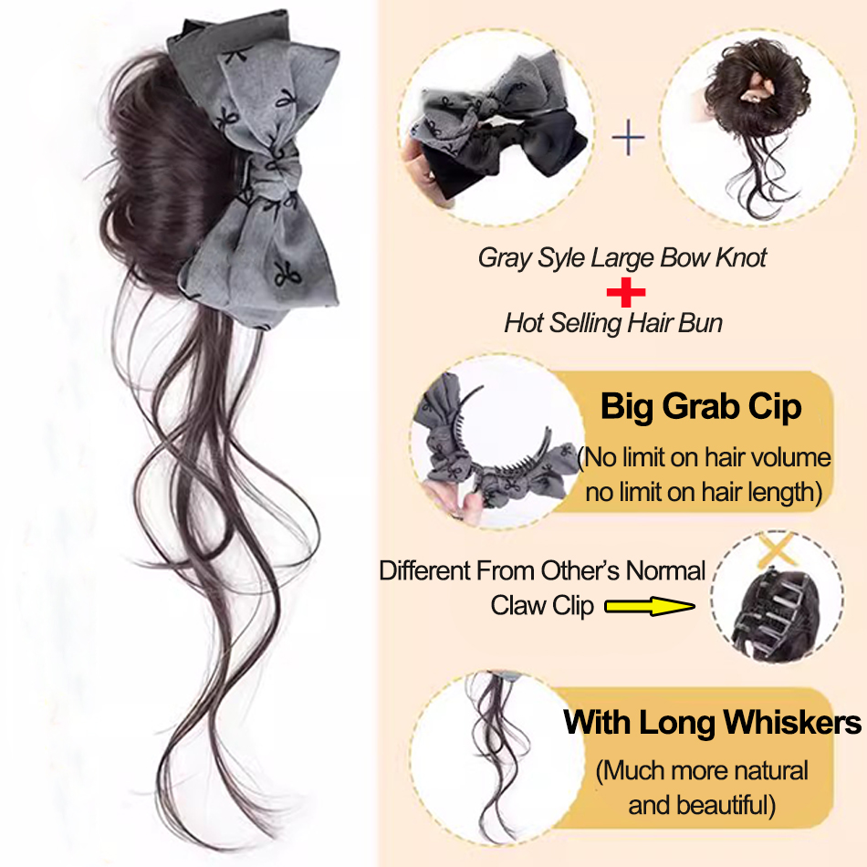 Extensión de moño de pelo sint - Claw Clip Messy Bun Hair Piece reseña y precio