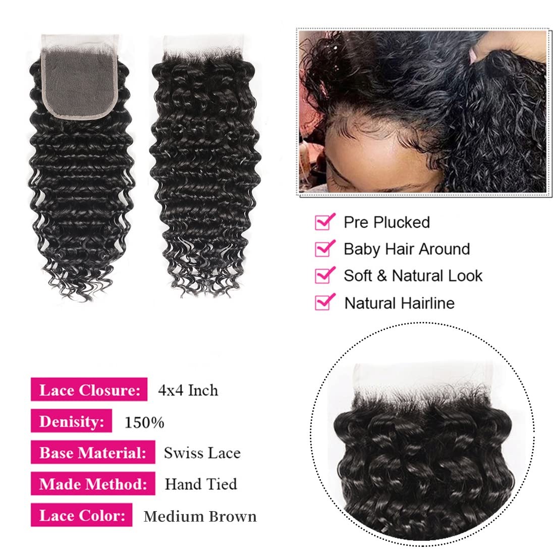 Extensiones de Cabello Brasile - Deep Wave 3 Bundles With Closure reseña y precio