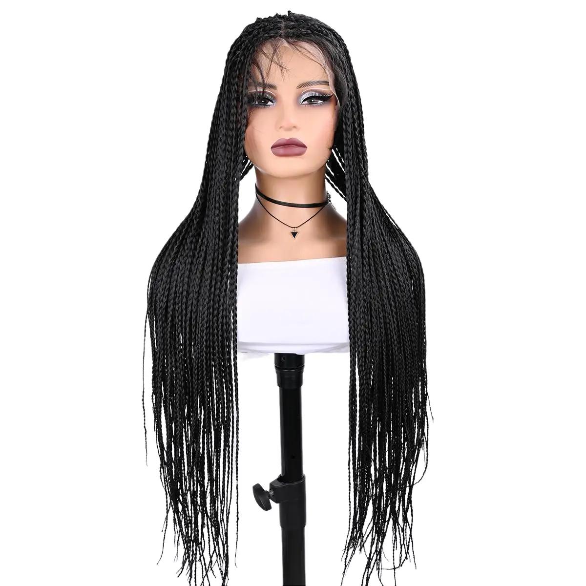 Peluca sintética de encaje com - Synthetic Braided Wigs For Black Women reseña y precio
