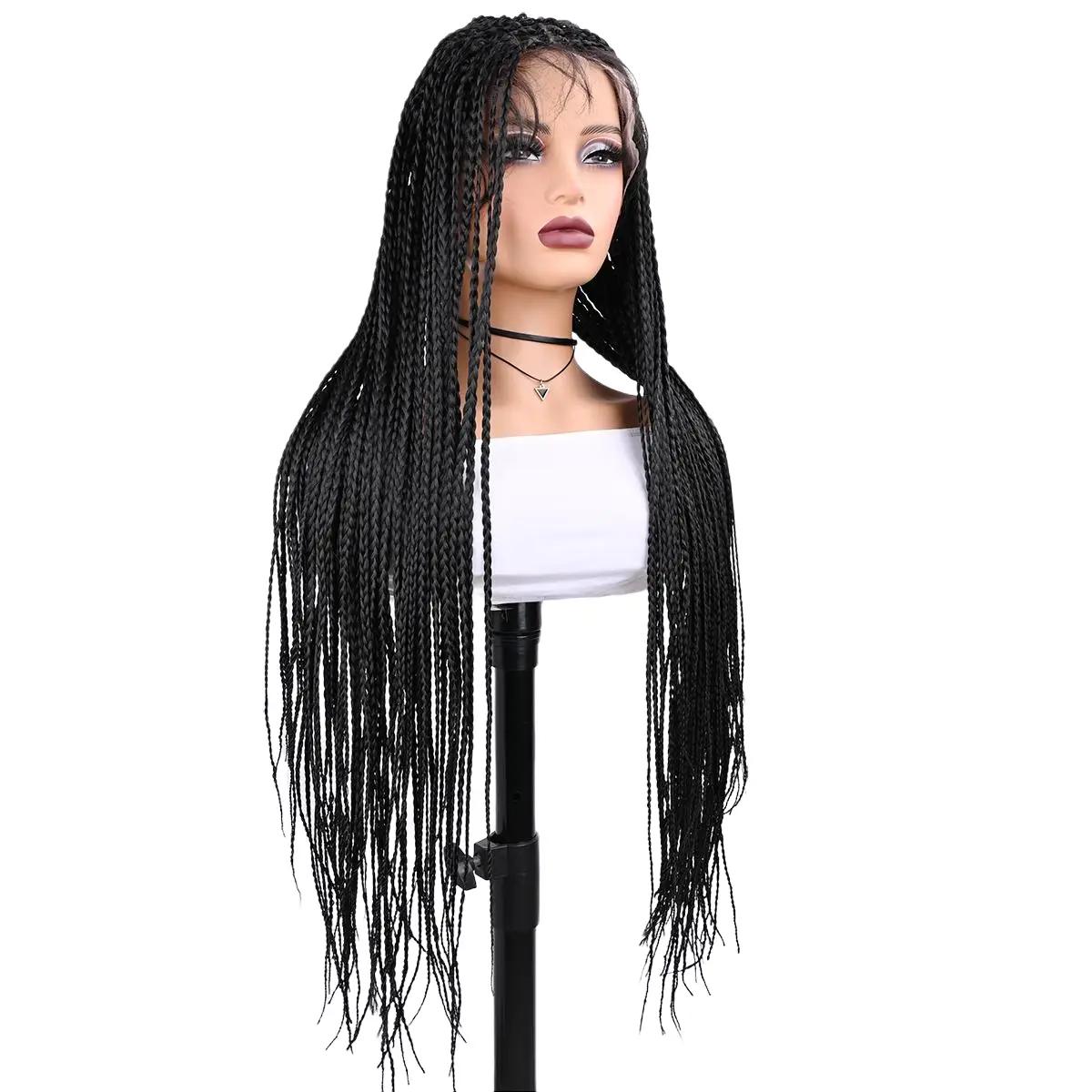 Peluca sintética de encaje com - Synthetic Braided Wigs For Black Women reseña y precio