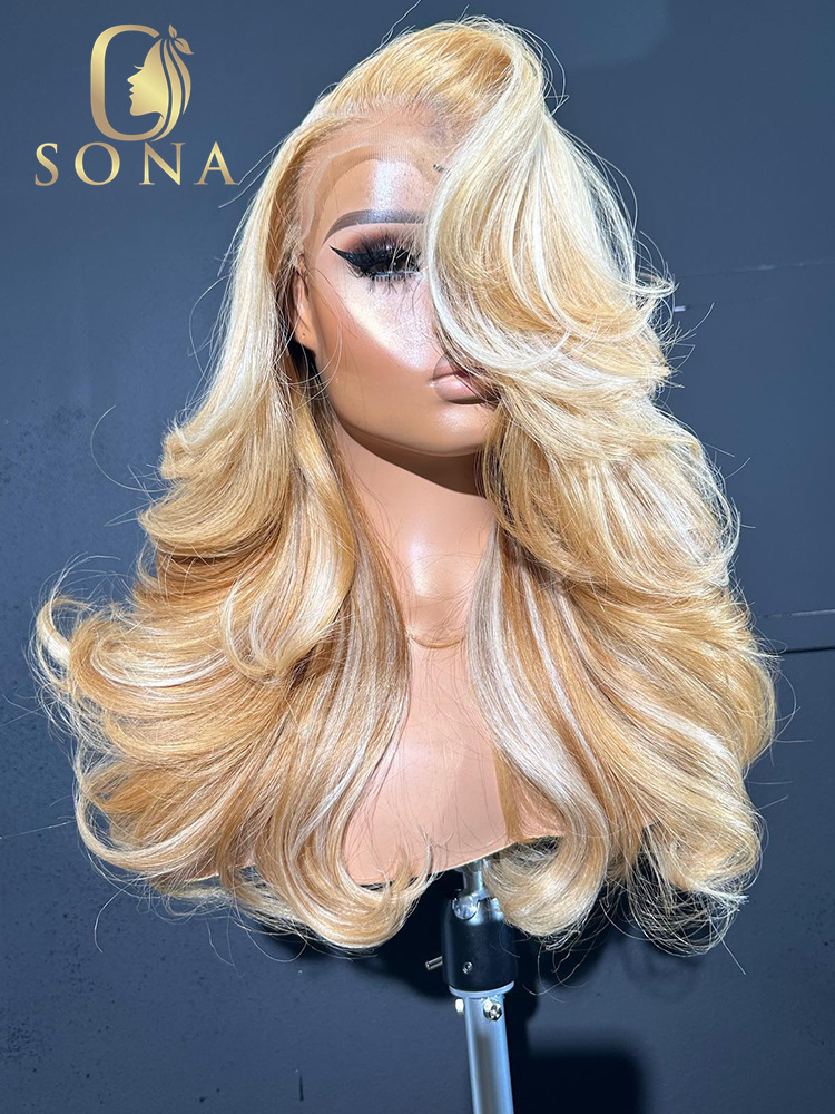 613 #   27 #   Peluca de cabel - 613 Blonde Body Wave Lace Front Wig reseña y precio