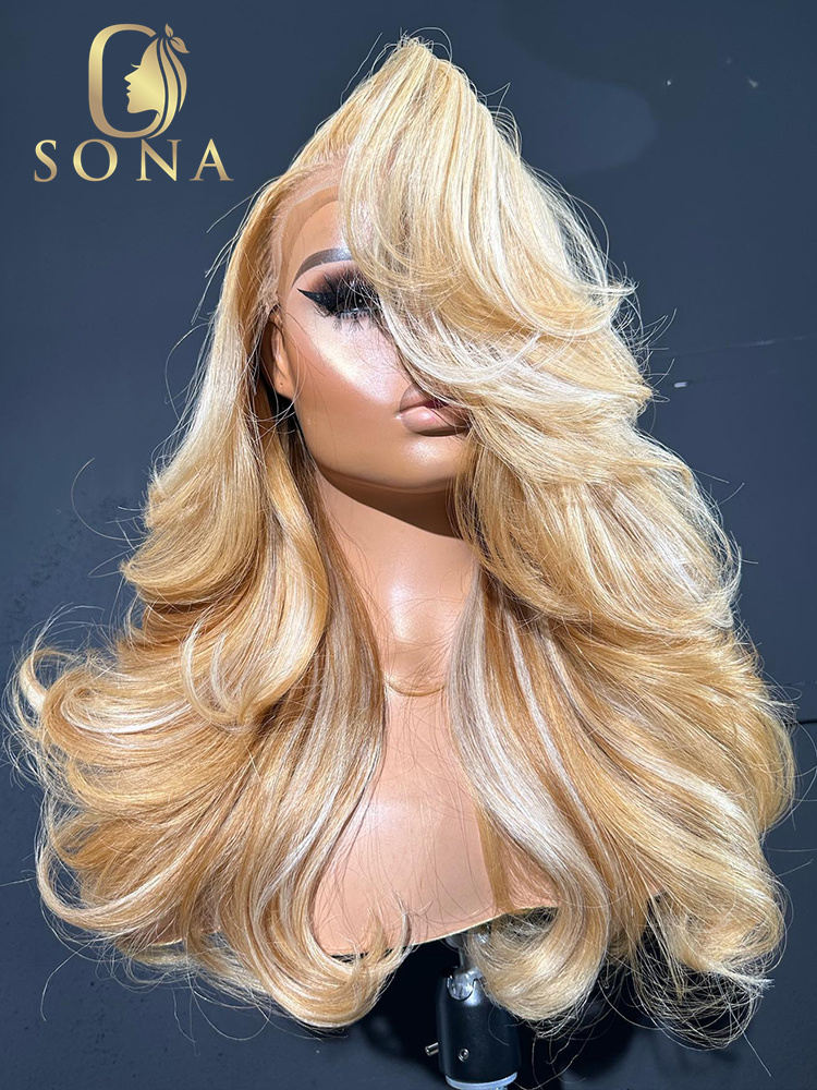 613 #   27 #   Peluca de cabel - 613 Blonde Body Wave Lace Front Wig reseña y precio