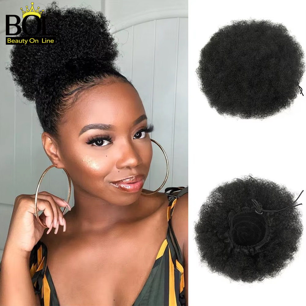 Extensión de Cola de Caballo A - Drawstring Afro Curly Puff Ponytail reseña y precio