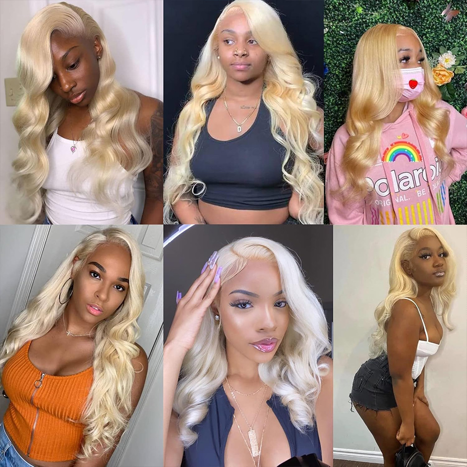 Peluca frontal de encaje HD 13 - 613 Blonde Body Wave Lace Front Wig reseña y precio