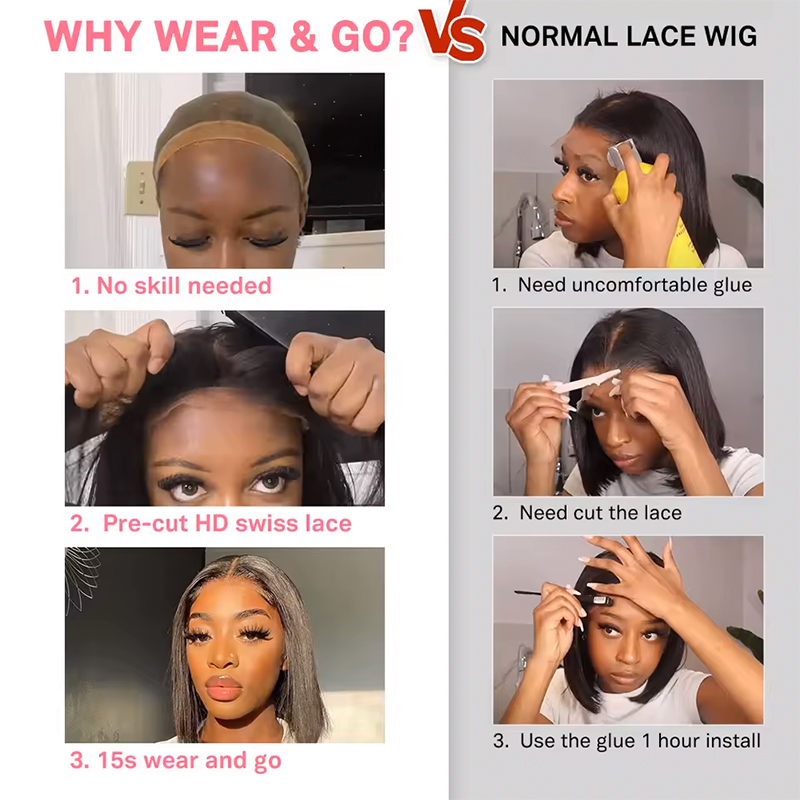 Pelucas de Cabello Humano con  - Glueless Wear And Go Human Hair Wig reseña y precio
