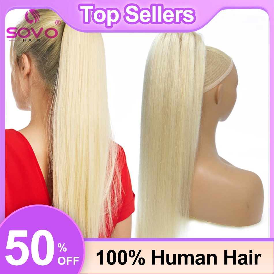 SOVO, cola de caballo con cord - Seamless Clip In Hair Extensions Human Hair reseña y precio