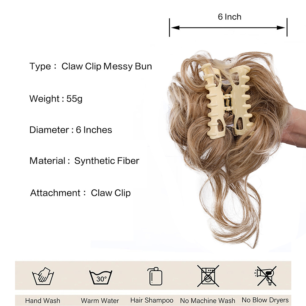 Extensiones de cabello sintéti - Claw Clip Messy Bun Hair Piece reseña y precio
