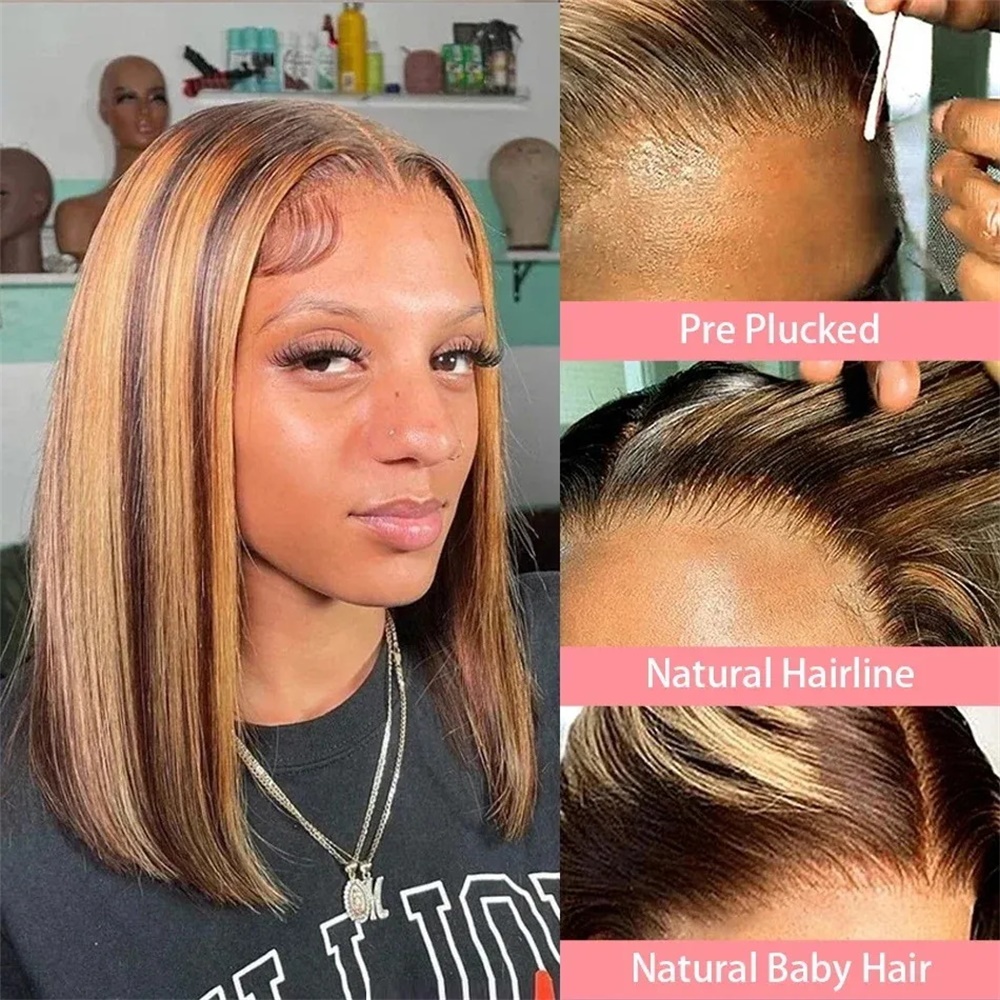 Pelucas Bob Rubias Miel de Cab - Glueless Wear And Go Human Hair Wig reseña y precio