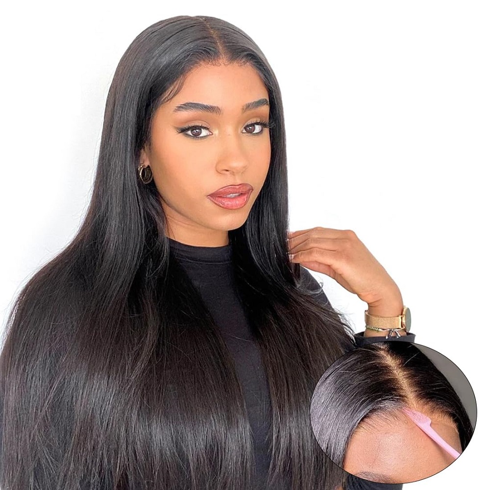 Pelucas de encaje recto 7x5 de - Glueless Wear And Go Human Hair Wig reseña y precio