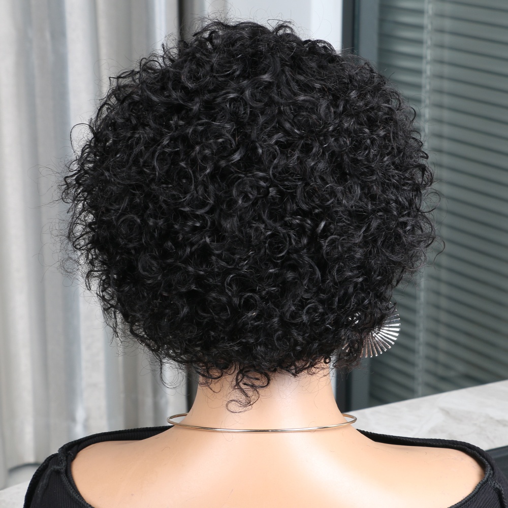 Peluca de cabello humano con c - Short Pixie Cut Wig Human Hair Cheap reseña y precio