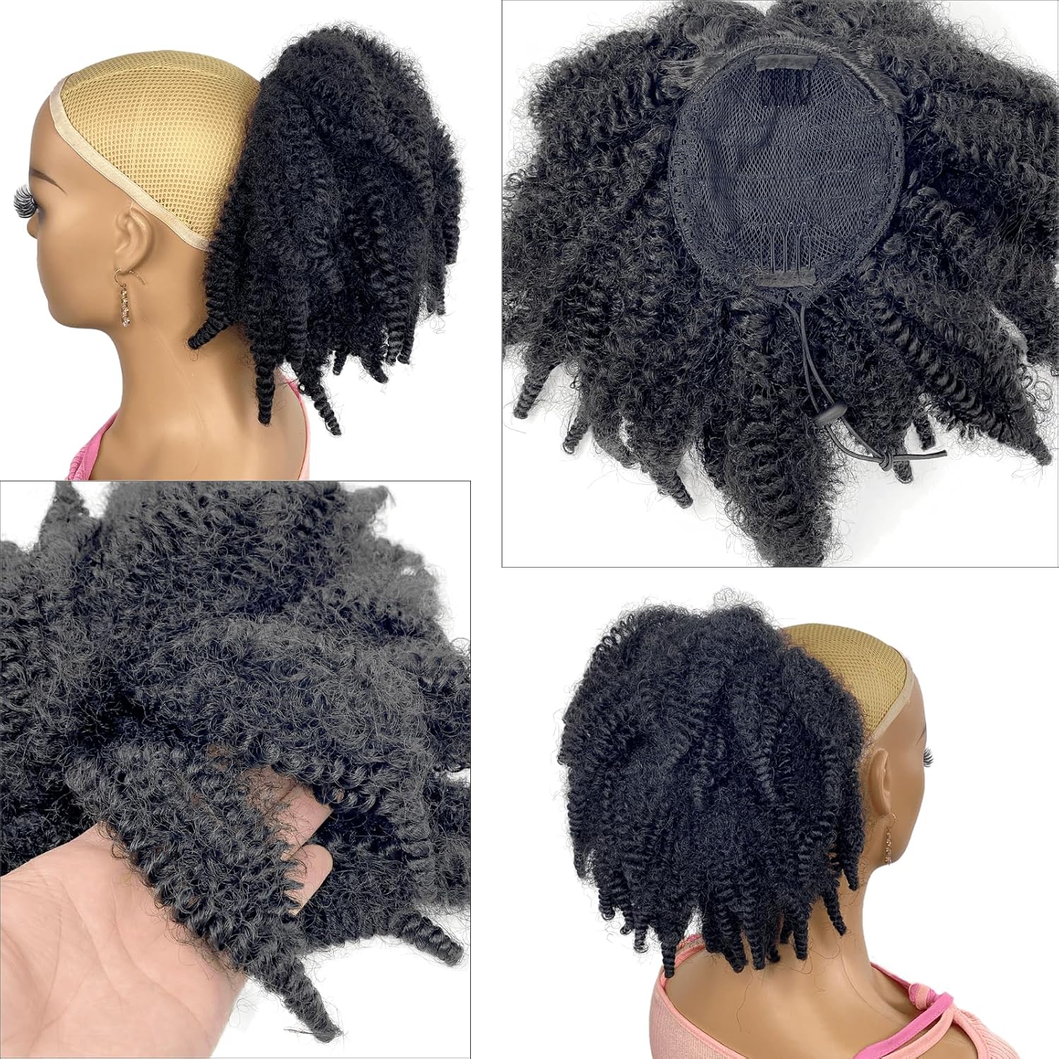 Cola de Caballo Sintética Afro - Drawstring Afro Curly Puff Ponytail reseña y precio