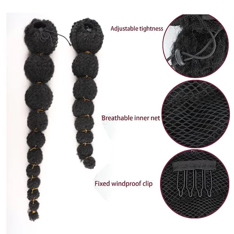 Extensión de Cola de Caballo A - Drawstring Afro Curly Puff Ponytail reseña y precio