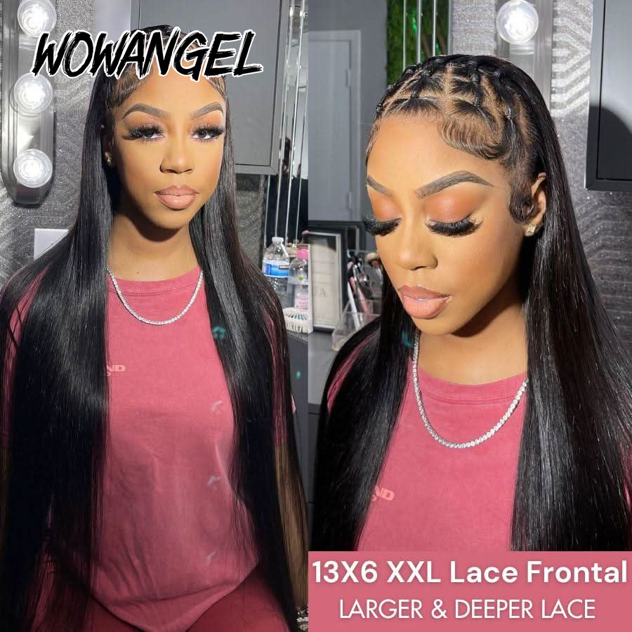 WOWANGEL Pelucas rectas con en - Lace Front Wigs reseña y precio