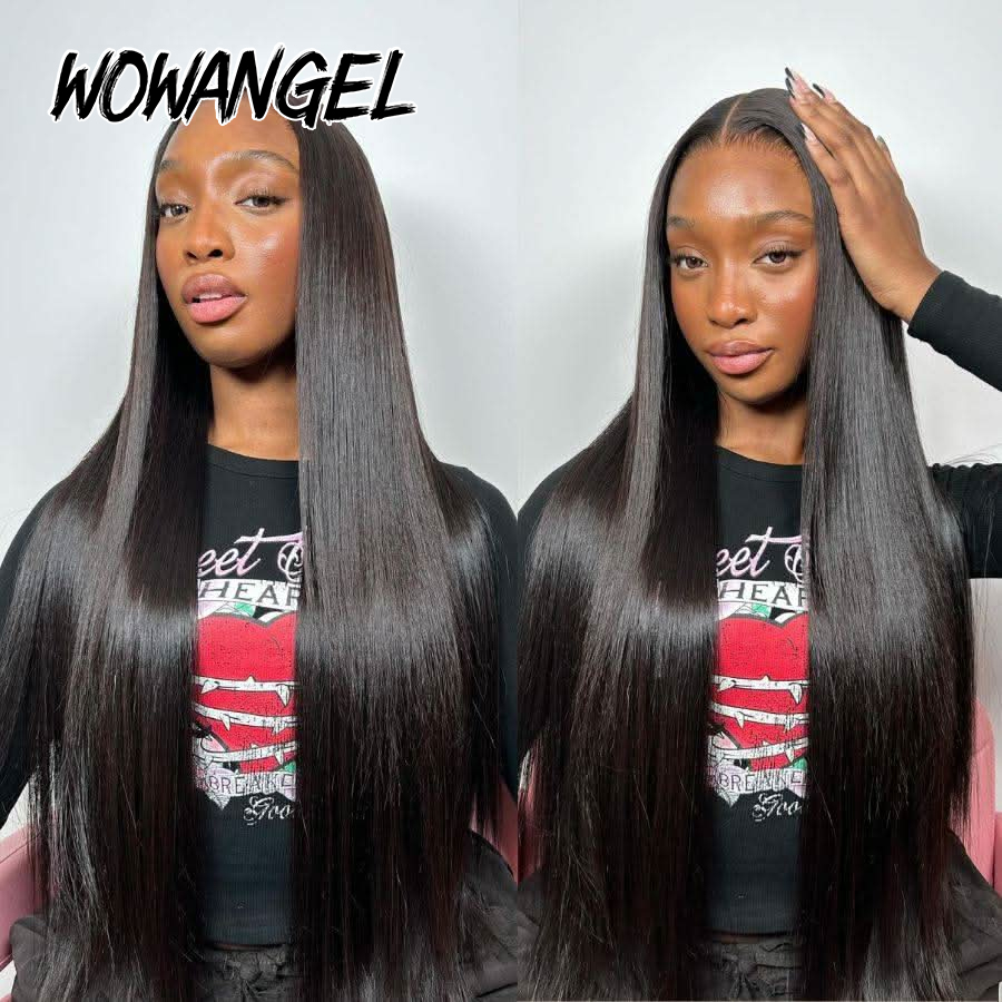 WOWANGEL Pelucas rectas con en - Lace Front Wigs reseña y precio