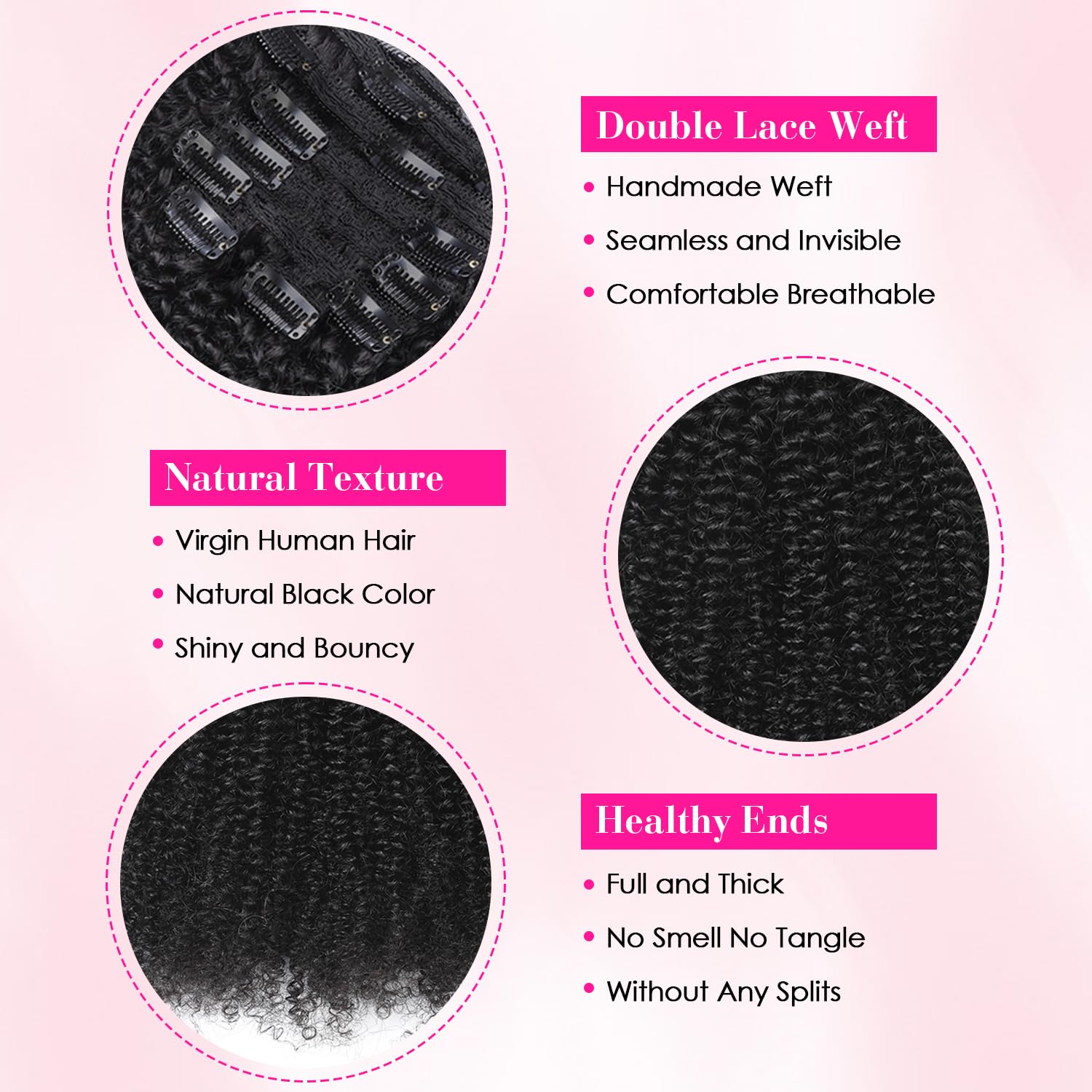 Extensiones de cabello humano  - Seamless Clip In Hair Extensions Human Hair reseña y precio
