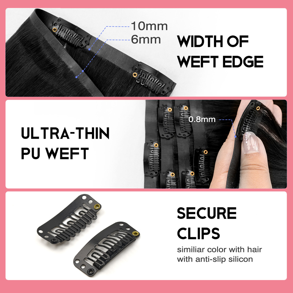 Extensiones de Cabello con Cli - Seamless Clip In Hair Extensions Human Hair reseña y precio