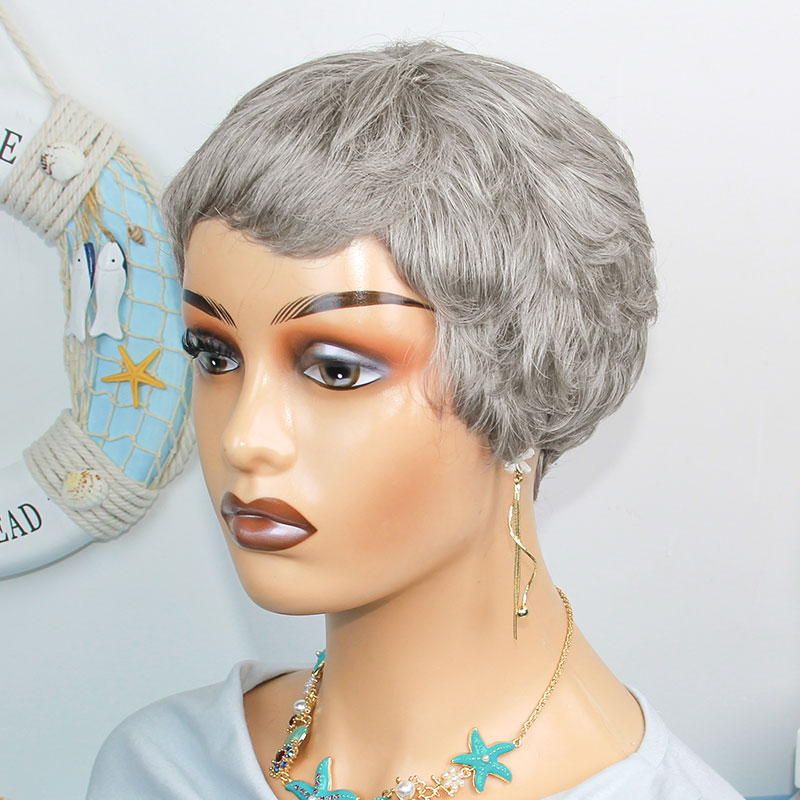 Pelucas cortas y rectas de cab - Short Pixie Cut Wig Human Hair Cheap reseña y precio