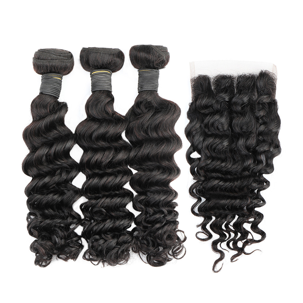 Mechones de onda profunda con  - Deep Wave 3 Bundles With Closure reseña y precio