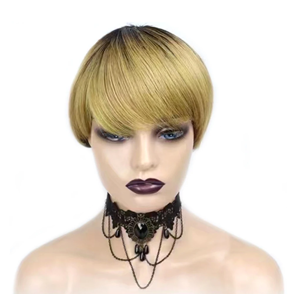 Peluca de cabello Remy corto d - Short Pixie Cut Wig Human Hair Cheap reseña y precio