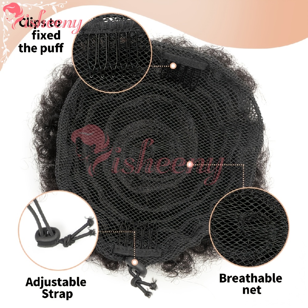Isheeny Coleta Afro Rizada con - Drawstring Afro Curly Puff Ponytail reseña y precio