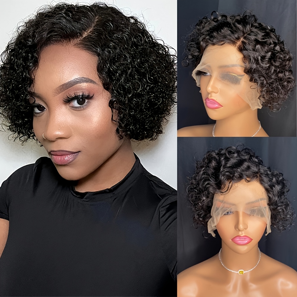 Peluca corta rizada de encaje  - Glueless Wear And Go Human Hair Wig reseña y precio