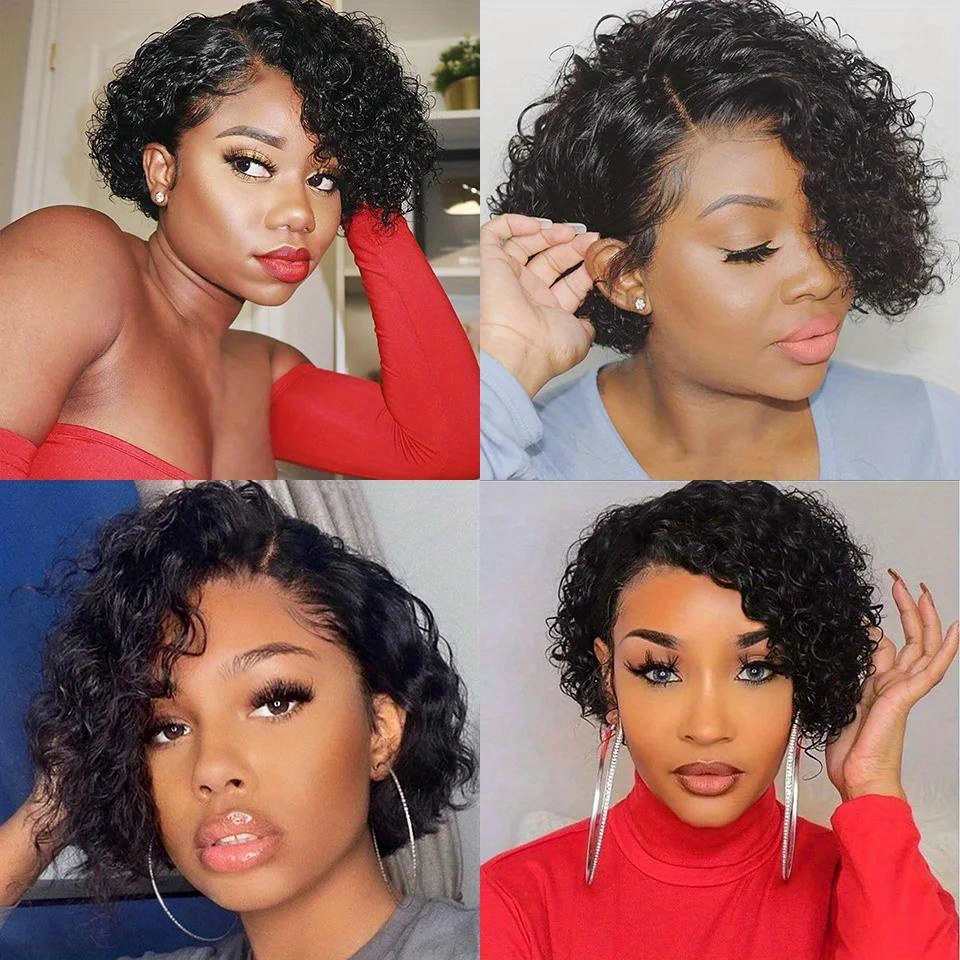 Peluca corta rizada de encaje  - Glueless Wear And Go Human Hair Wig reseña y precio